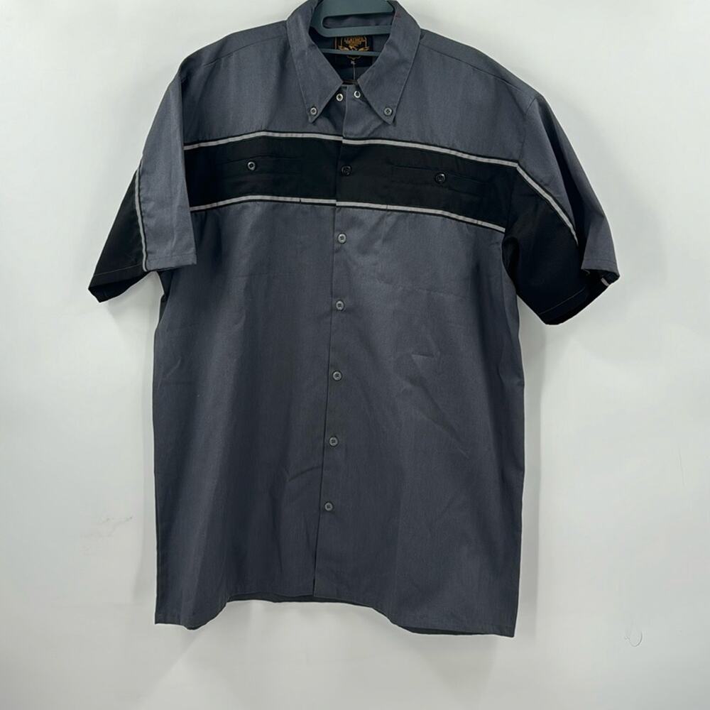 NWT Milwaukee leather gray and black cotton heavy duty garage shirt